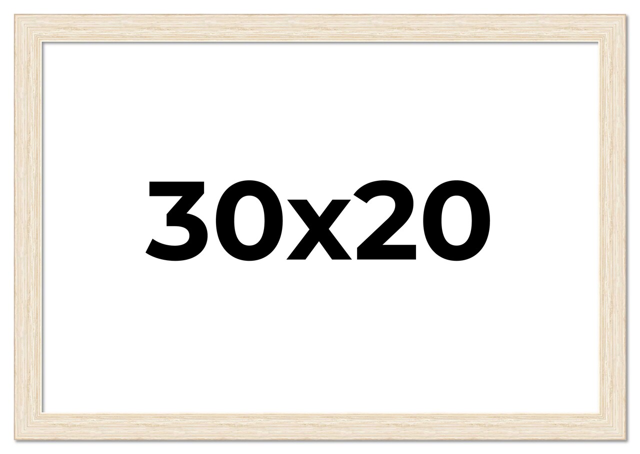 30x20 Wide Barnwood Picture Frame with UV-Resistant Acrylic & Acid Free Backing, Available in 6 Paint Finishes - Grey, Brown, White, and Black